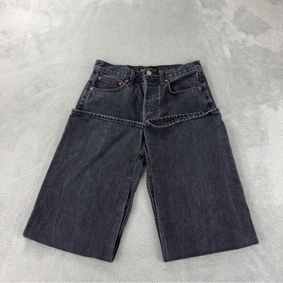 Denim Forum Farrah High Rise Wide Leg Black Jeans 28x27 - Picture 10 of 12